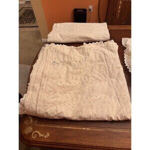 Dan River Window Curtain 40X87 & 3 Valences 19X83 inches White Eyelet